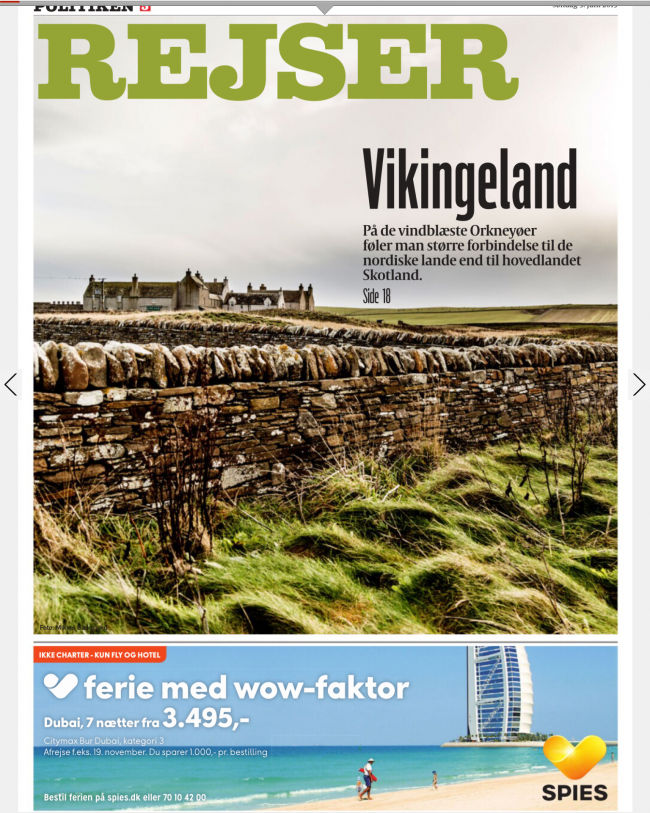 Forsiden af rejsesektionen
