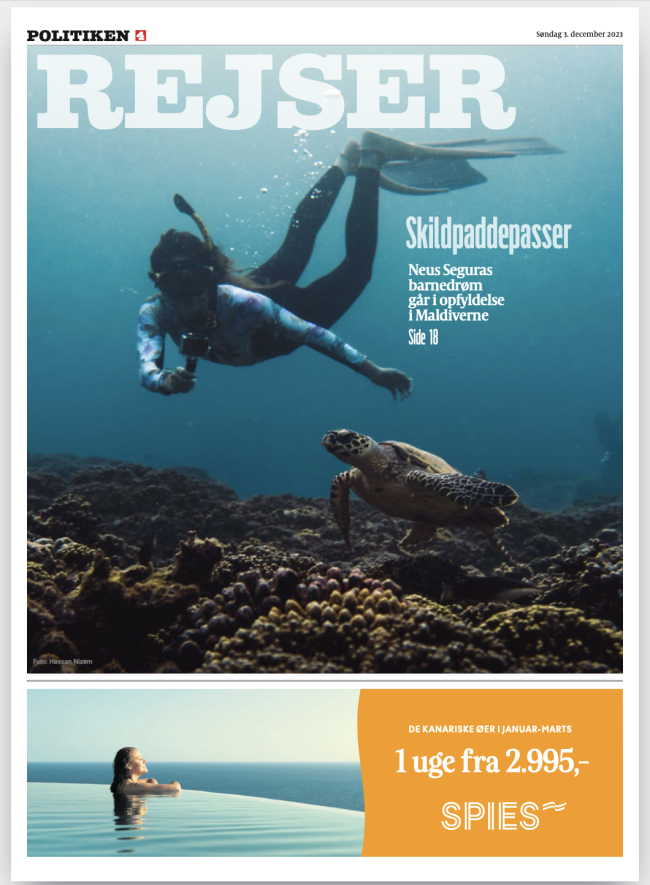 Forsiden af Politikens rejsesektion